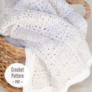 Oatmilk Petals - Vintage Style Heirloom Baby Blanket Crochet Pattern (PDF Download)