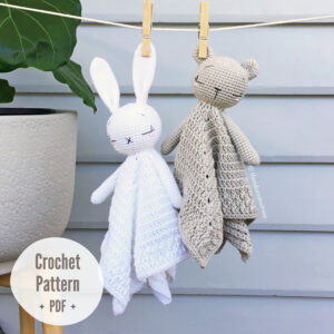 Sleepy Baby Bear & Bunny Lovey Crochet Pattern  (PDF Download)