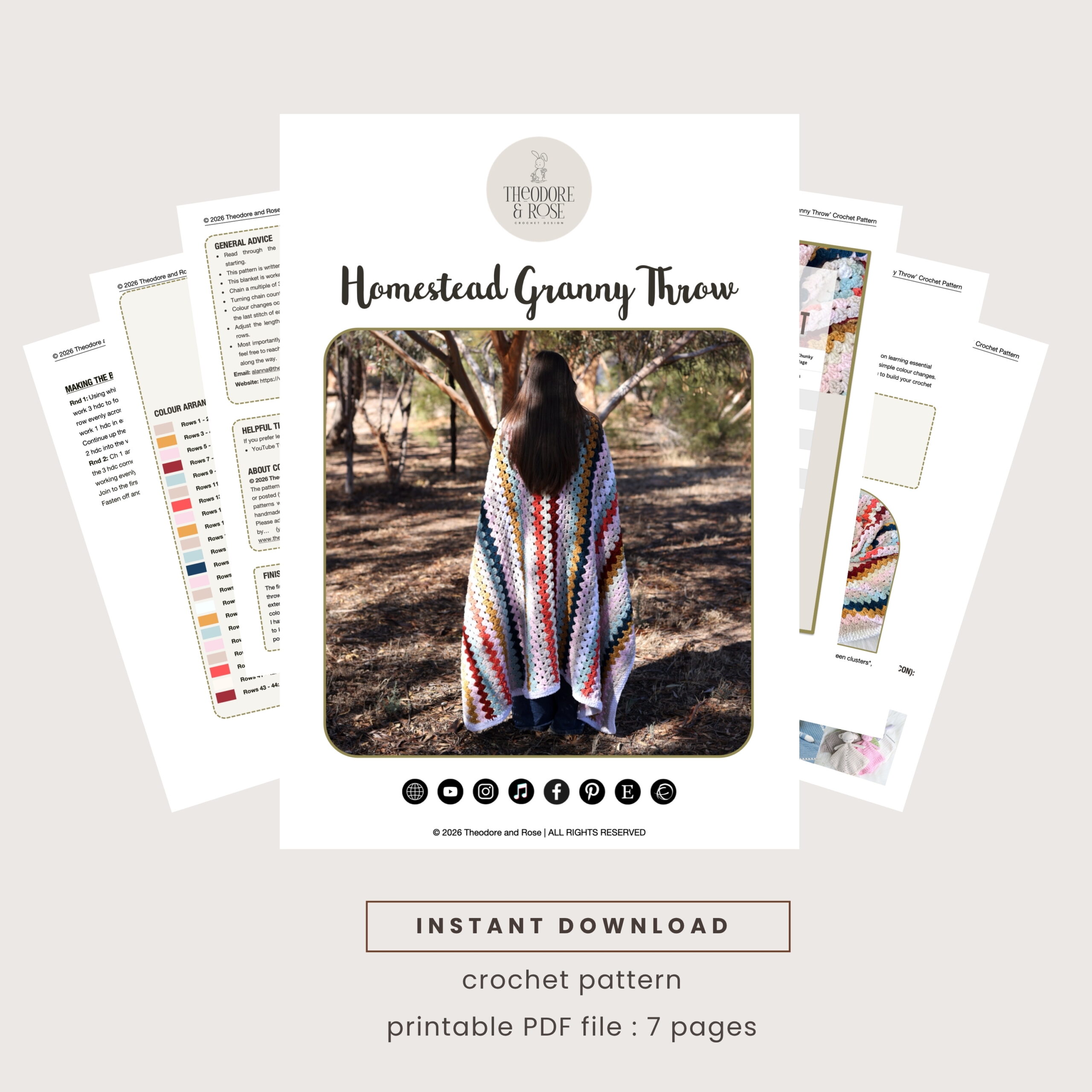 Homestead Granny Throw Crochet Pattern (PDF Download) - Image 6